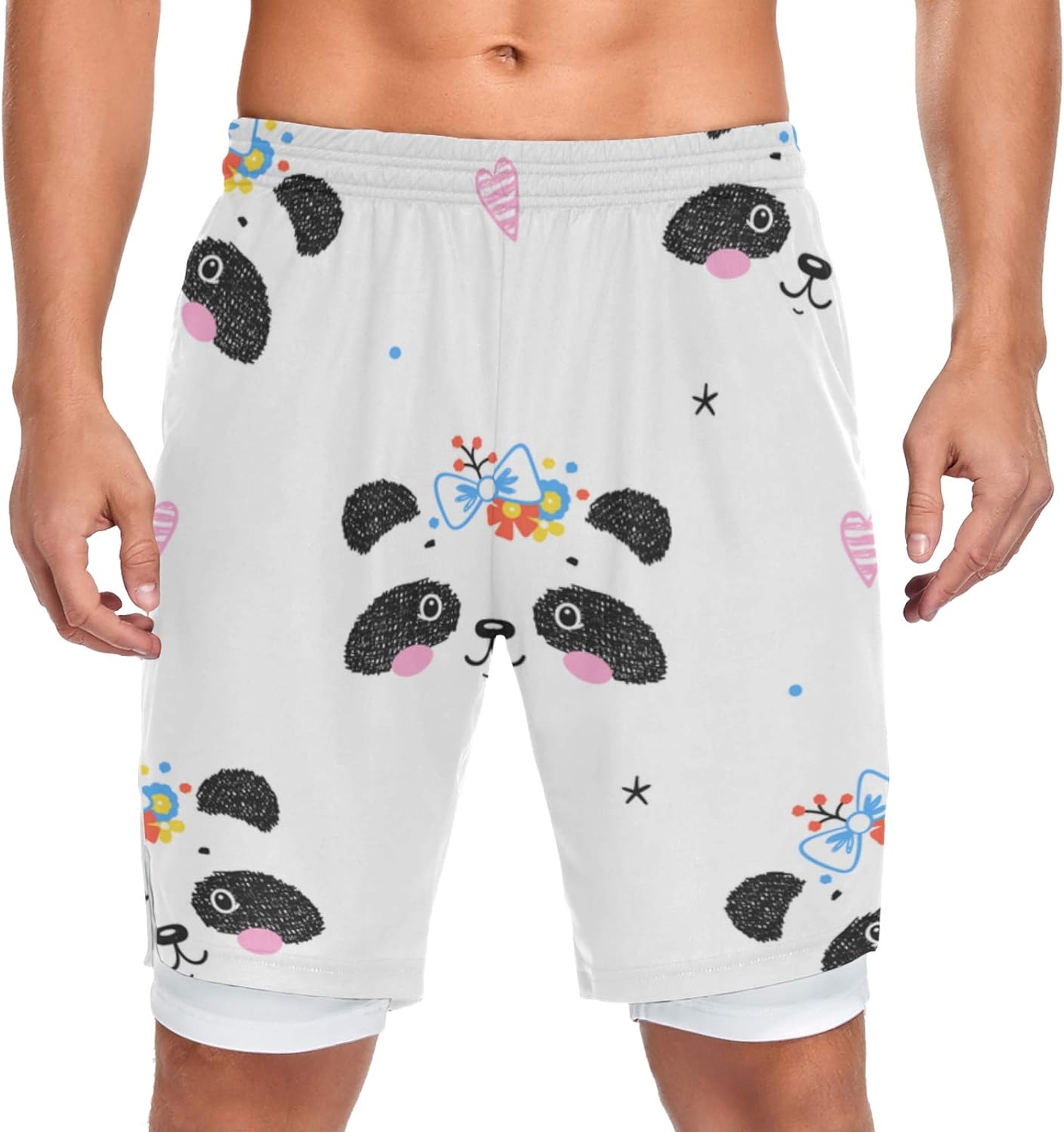 Amazon.com: Running Shorts Cute Little Princess Panda Bear Flower Men