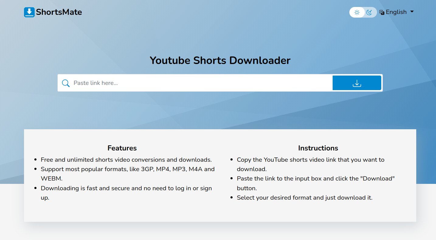 قم بتنزيل فيديو Shorts على الإنترنت - YouTube Shorts Video Downloader