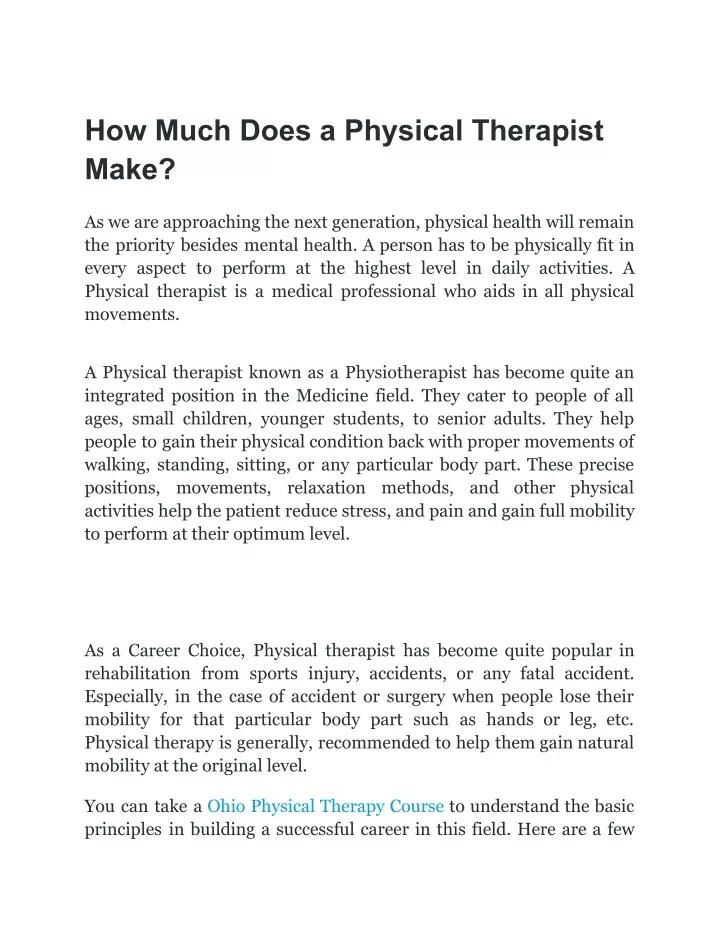 PPT - How Much Does a Physical Therapist Make? PowerPoint Presentation